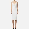 Abito midi in crêpe stretch taglio coppe