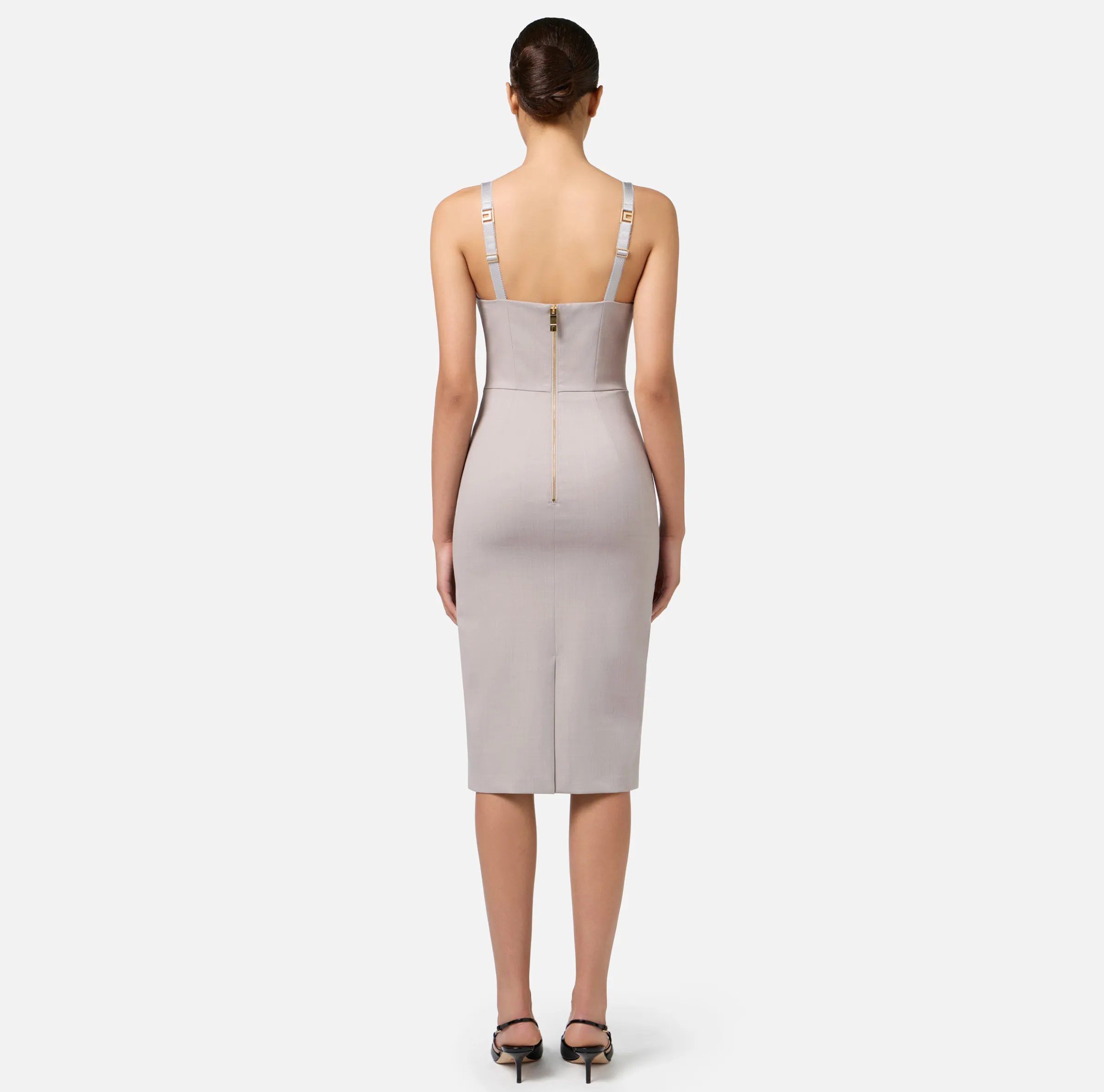 Abito midi in fresco lana mélange