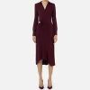 Abito midi in jersey con nodo laterale
