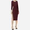 Abito midi in jersey con zip sul fianco