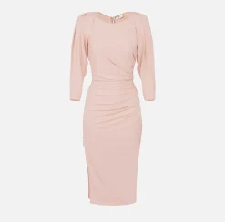 Abito midi in jersey con zip sul fianco