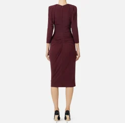 Abito midi in jersey con zip sul fianco