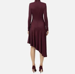 Abito midi in jersey con accessorio gioiello