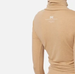 Abito midi in jersey e lana con logo