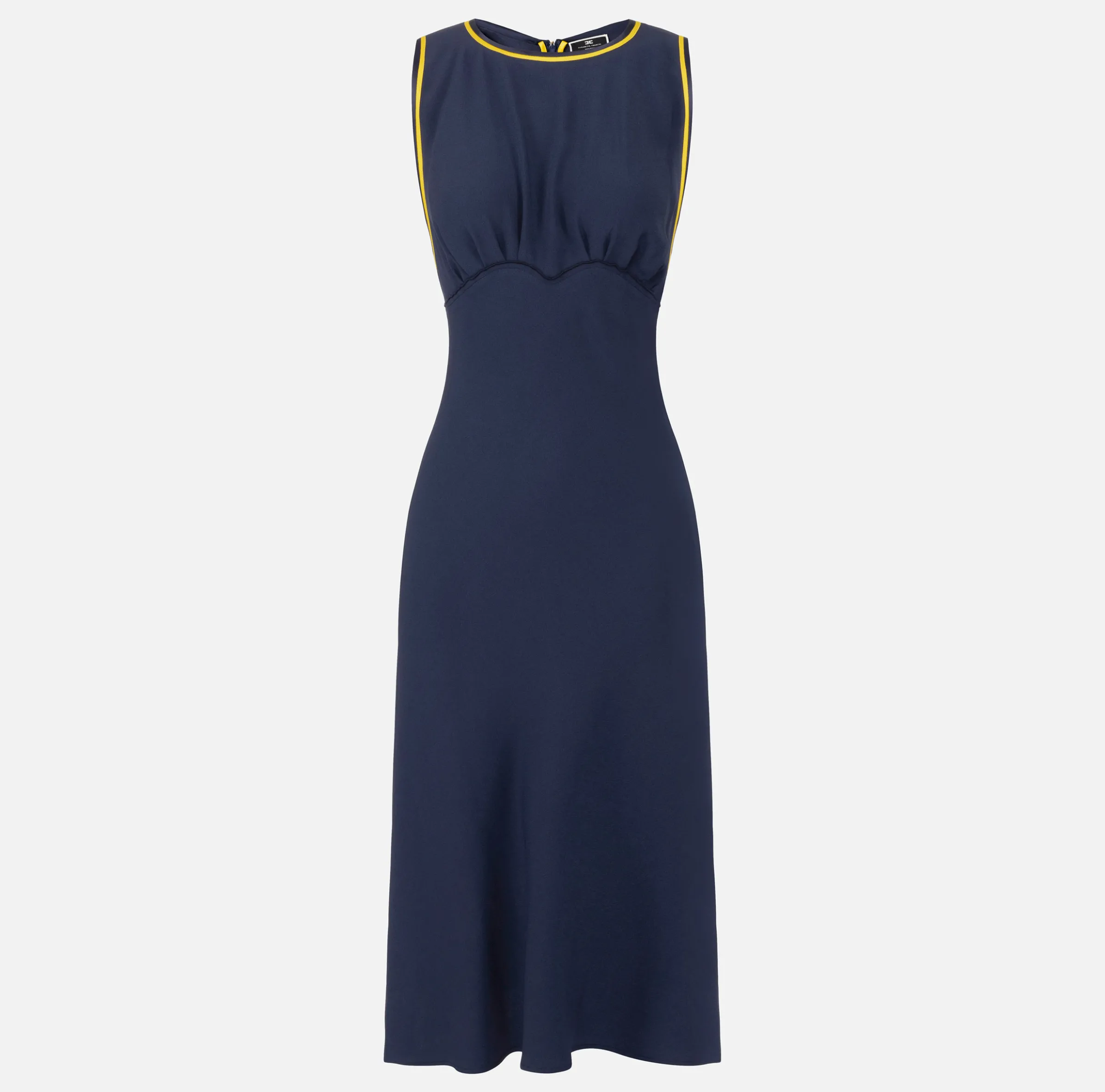 Abito midi in satin con bande