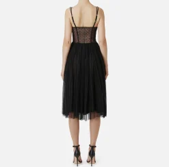 Abito midi in tulle plissettato