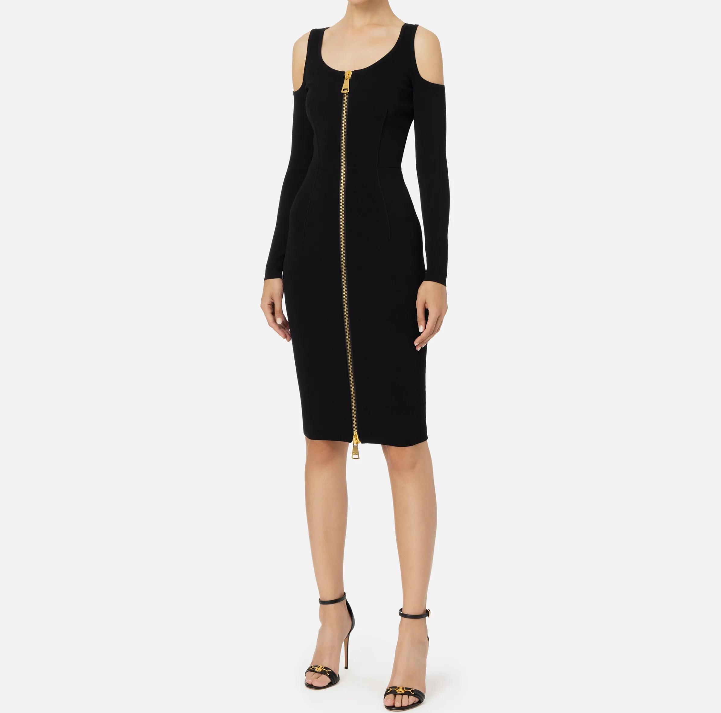 Abito midi in viscosa con zip