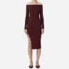 Abito midi in viscosa con bottoni sullo spacco