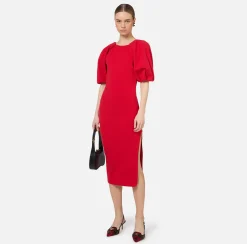 Abito midi in viscosa con dettaglio zip
