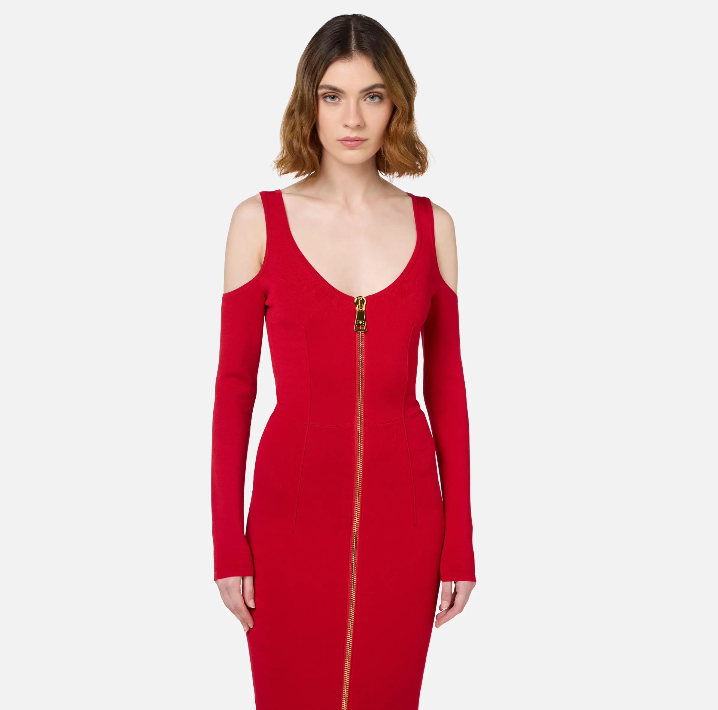 Abito midi in viscosa con zip