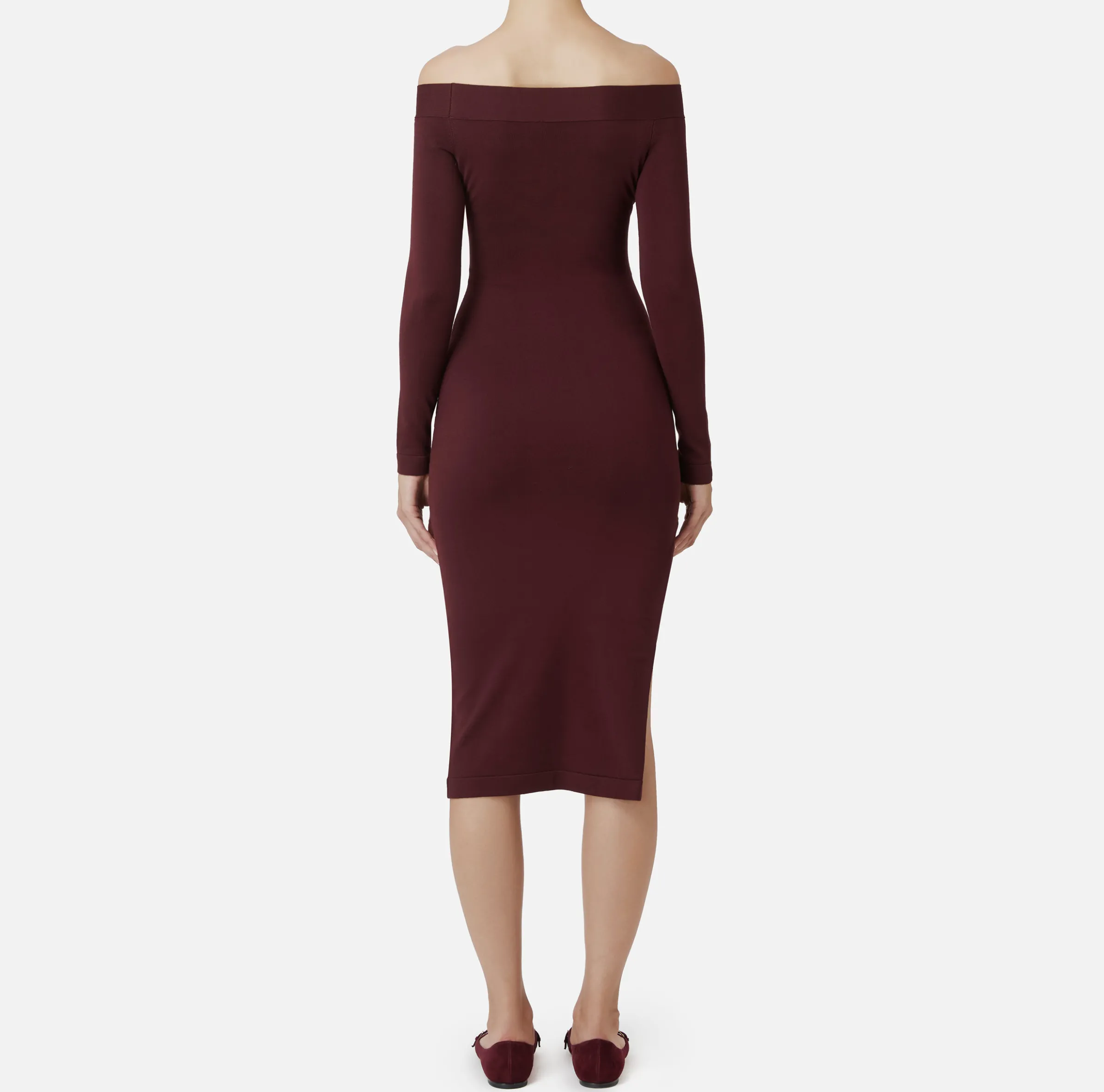 Abito midi in viscosa con bottoni sullo spacco