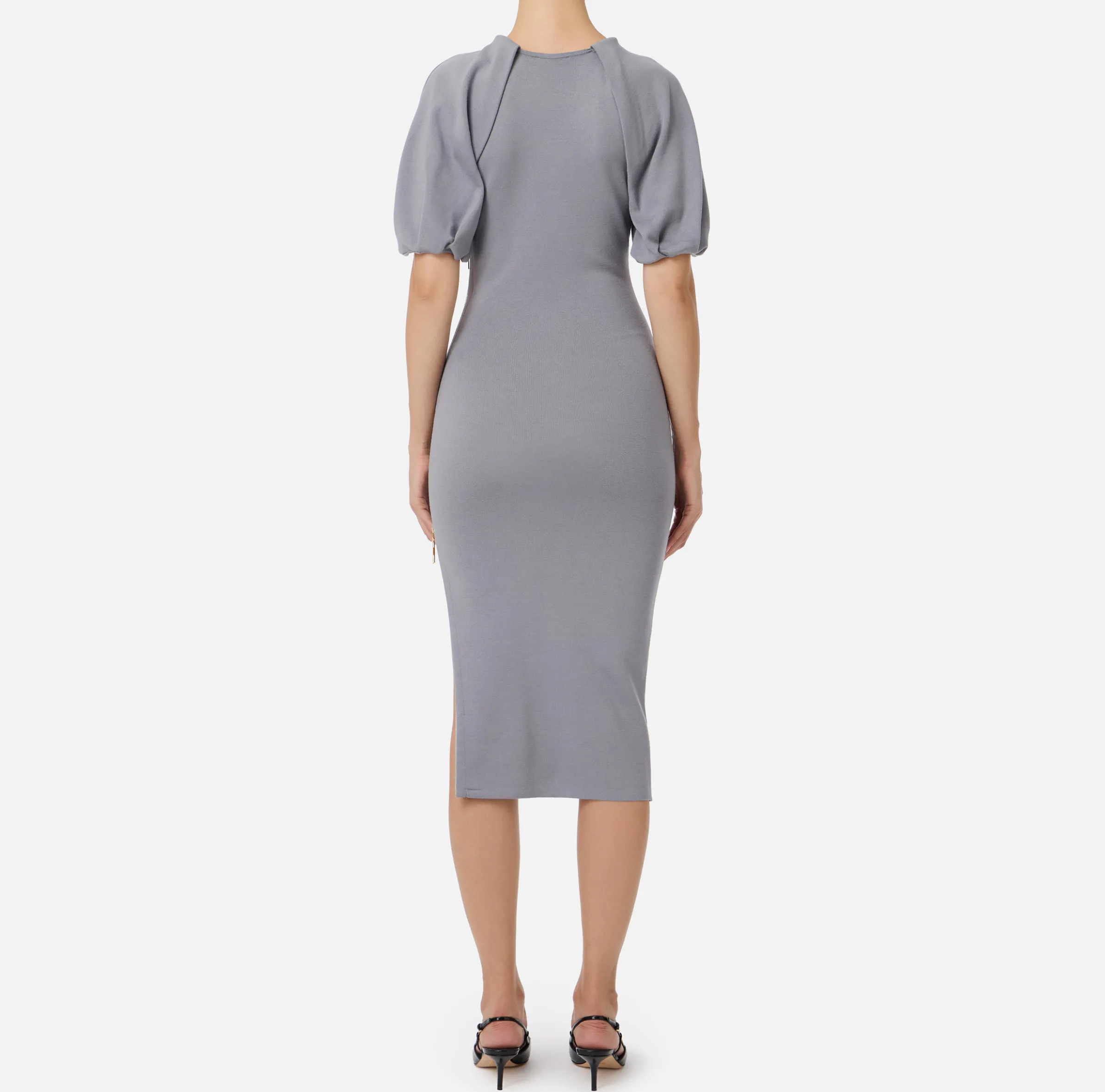 Abito midi in viscosa con dettaglio zip
