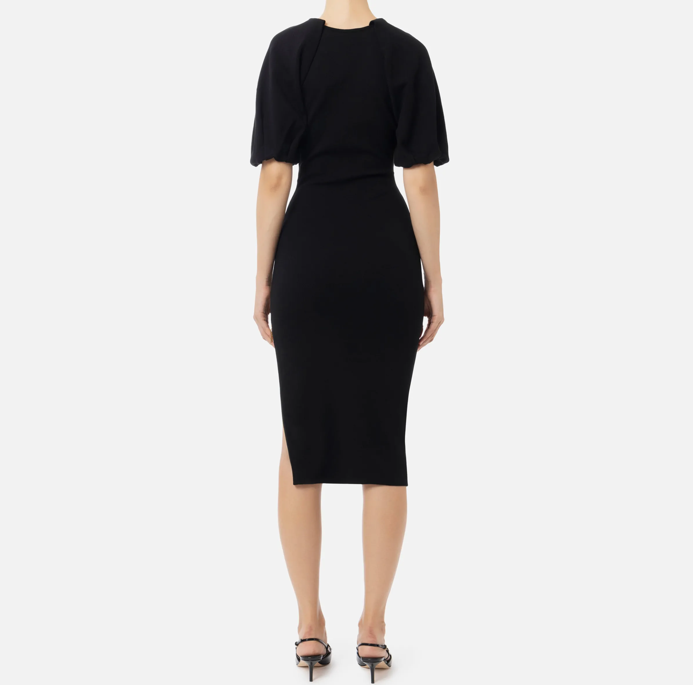 Abito midi in viscosa con dettaglio zip