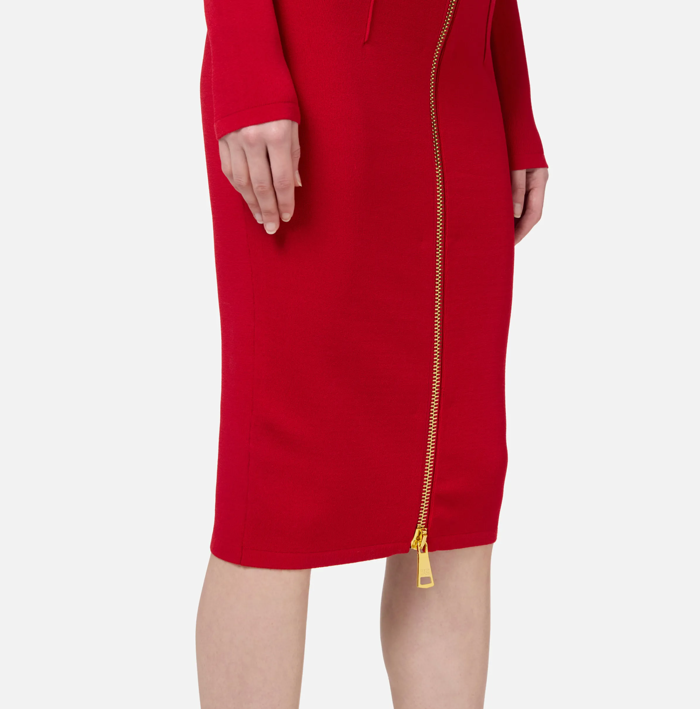 Abito midi in viscosa con zip
