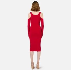 Abito midi in viscosa con zip
