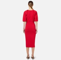 Abito midi in viscosa con dettaglio zip