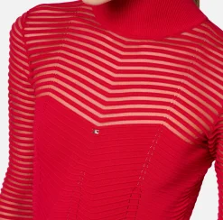 Abito midi in viscosa motivo chevron