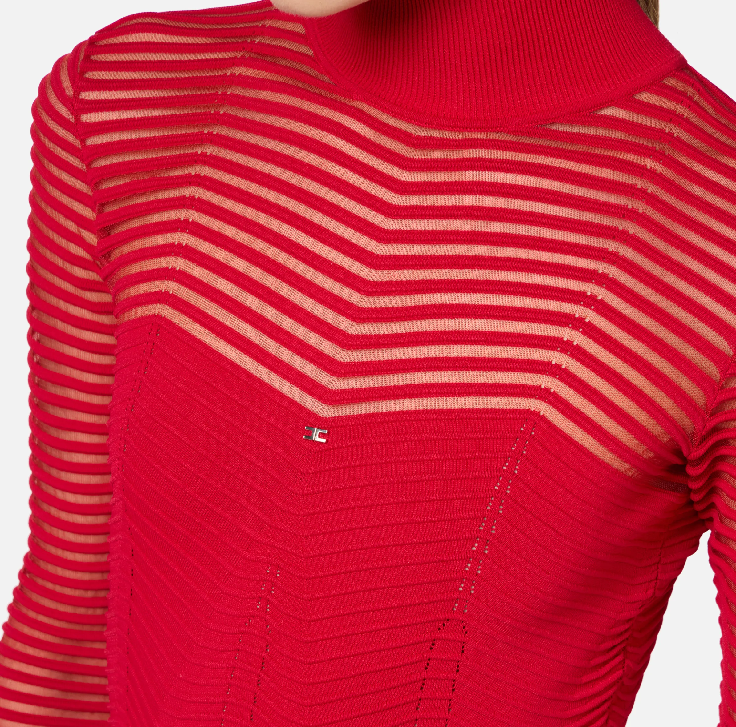 Abito midi in viscosa motivo chevron