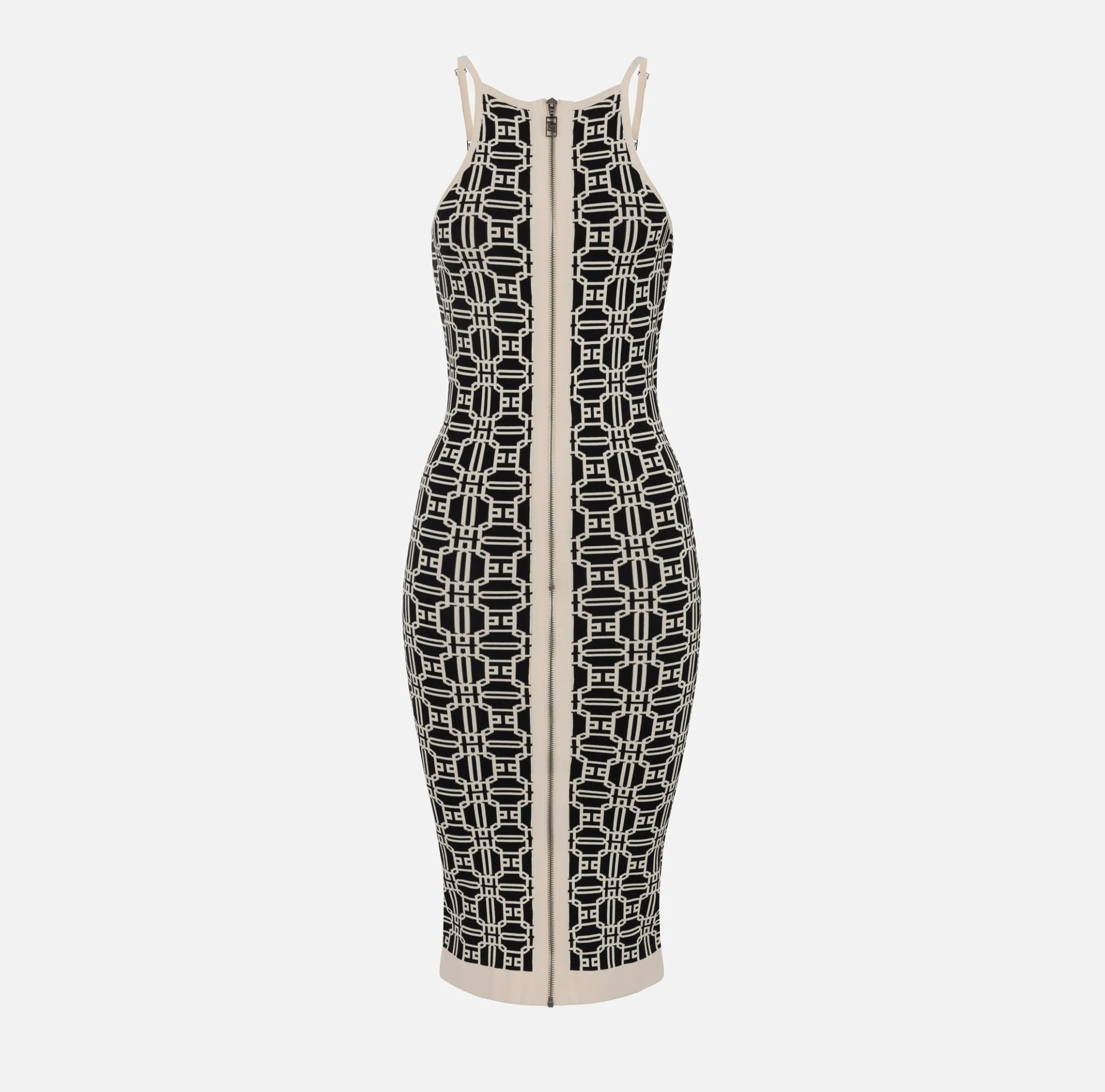 Abito midi logo jacquard