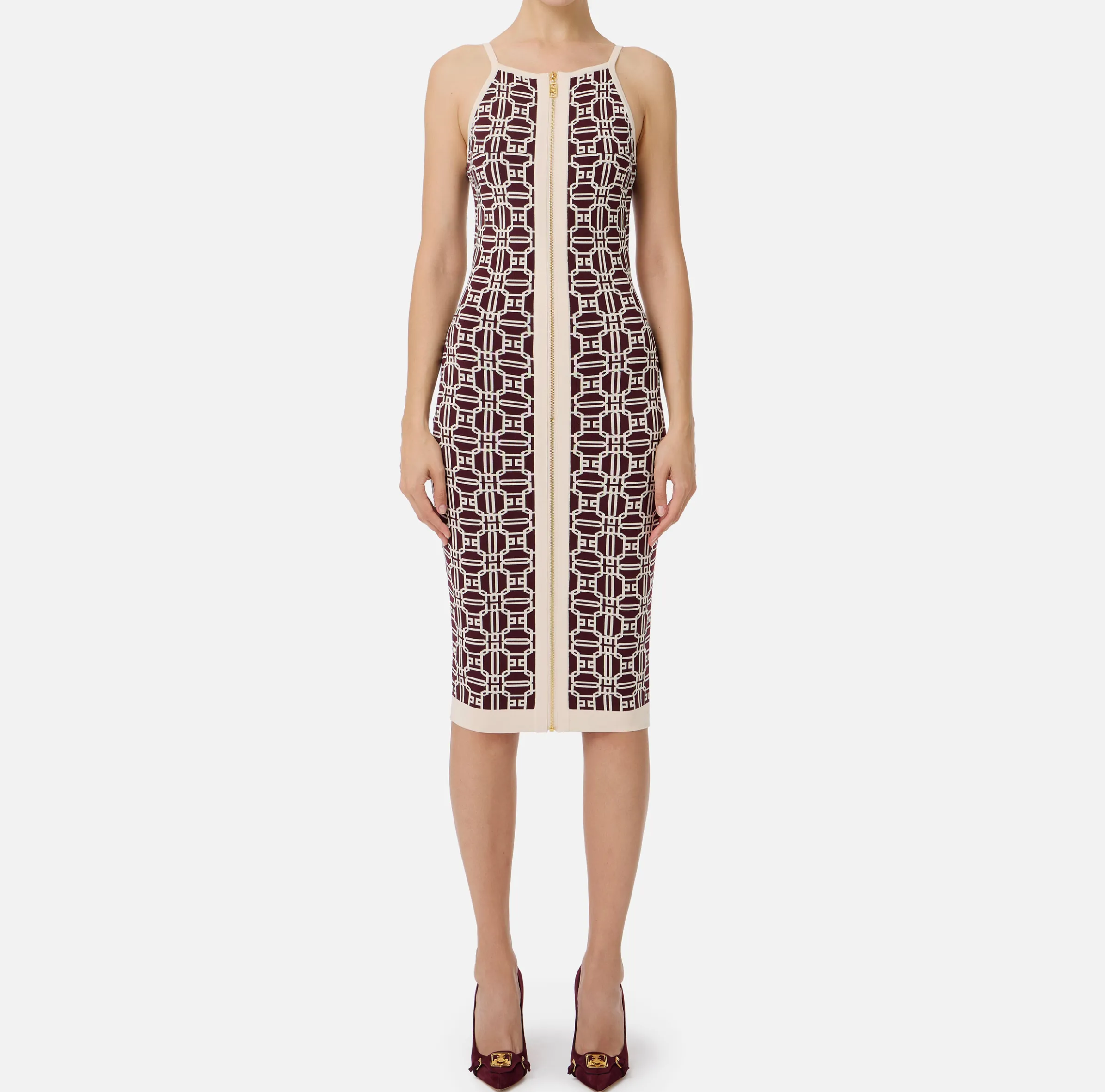 Abito midi logo jacquard