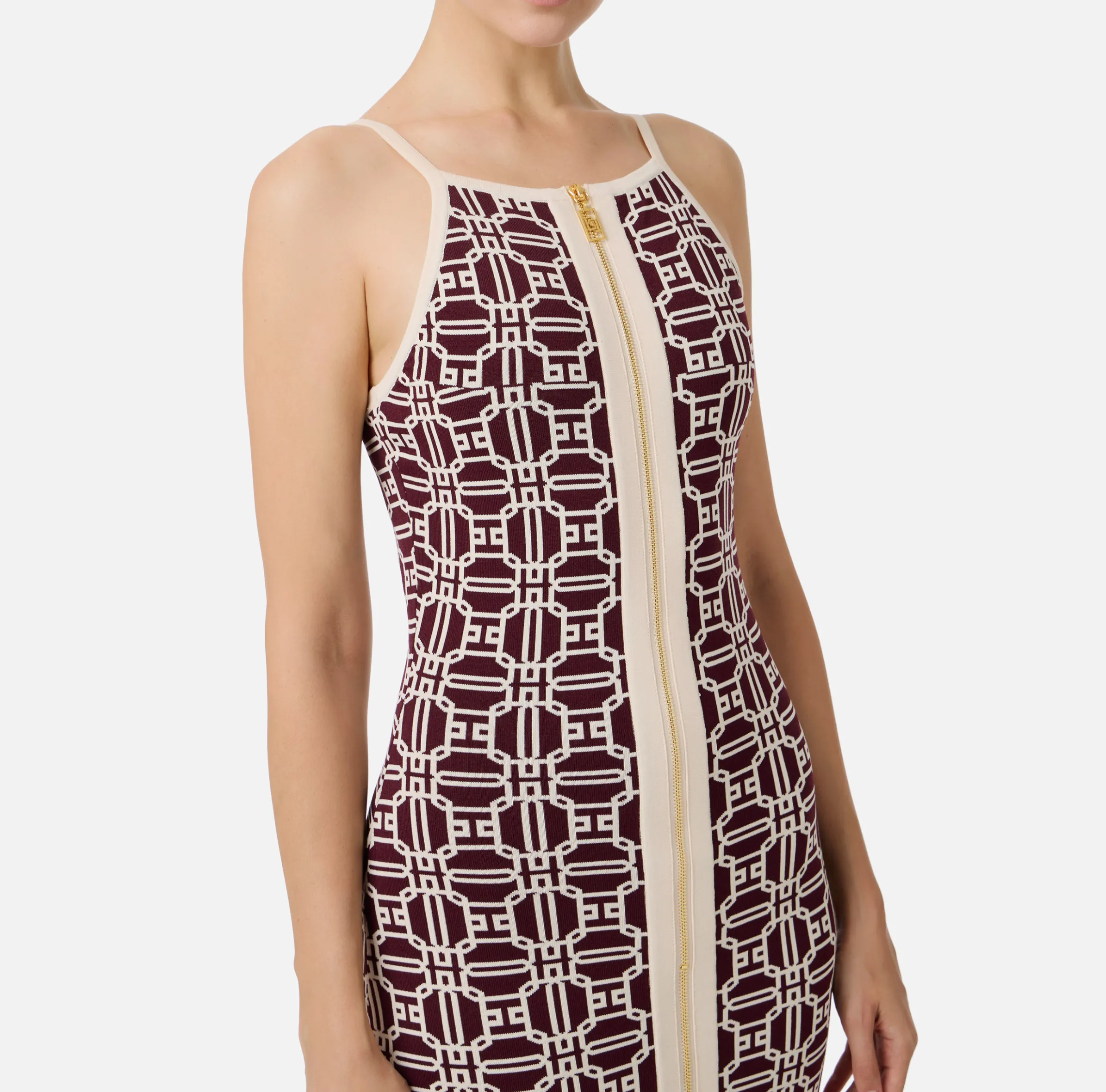 Abito midi logo jacquard