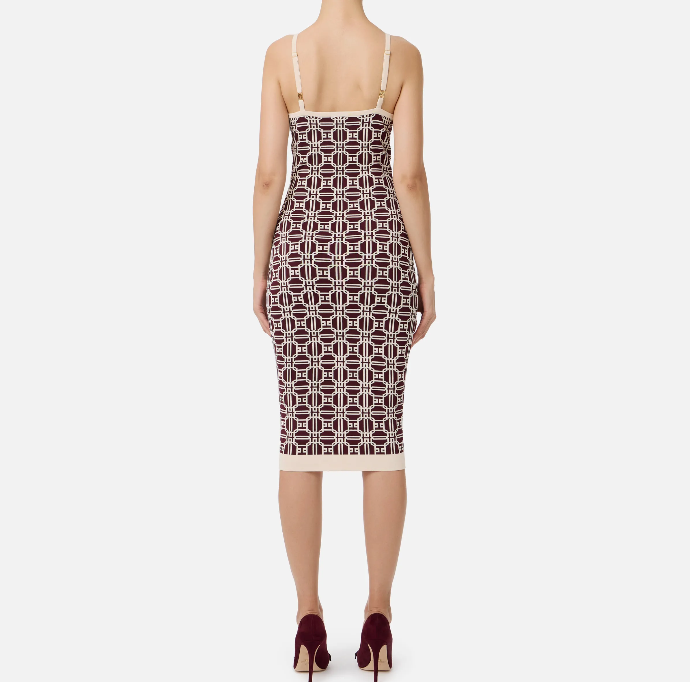 Abito midi logo jacquard