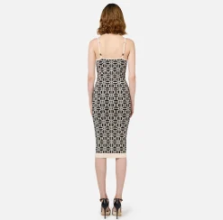 Abito midi logo jacquard