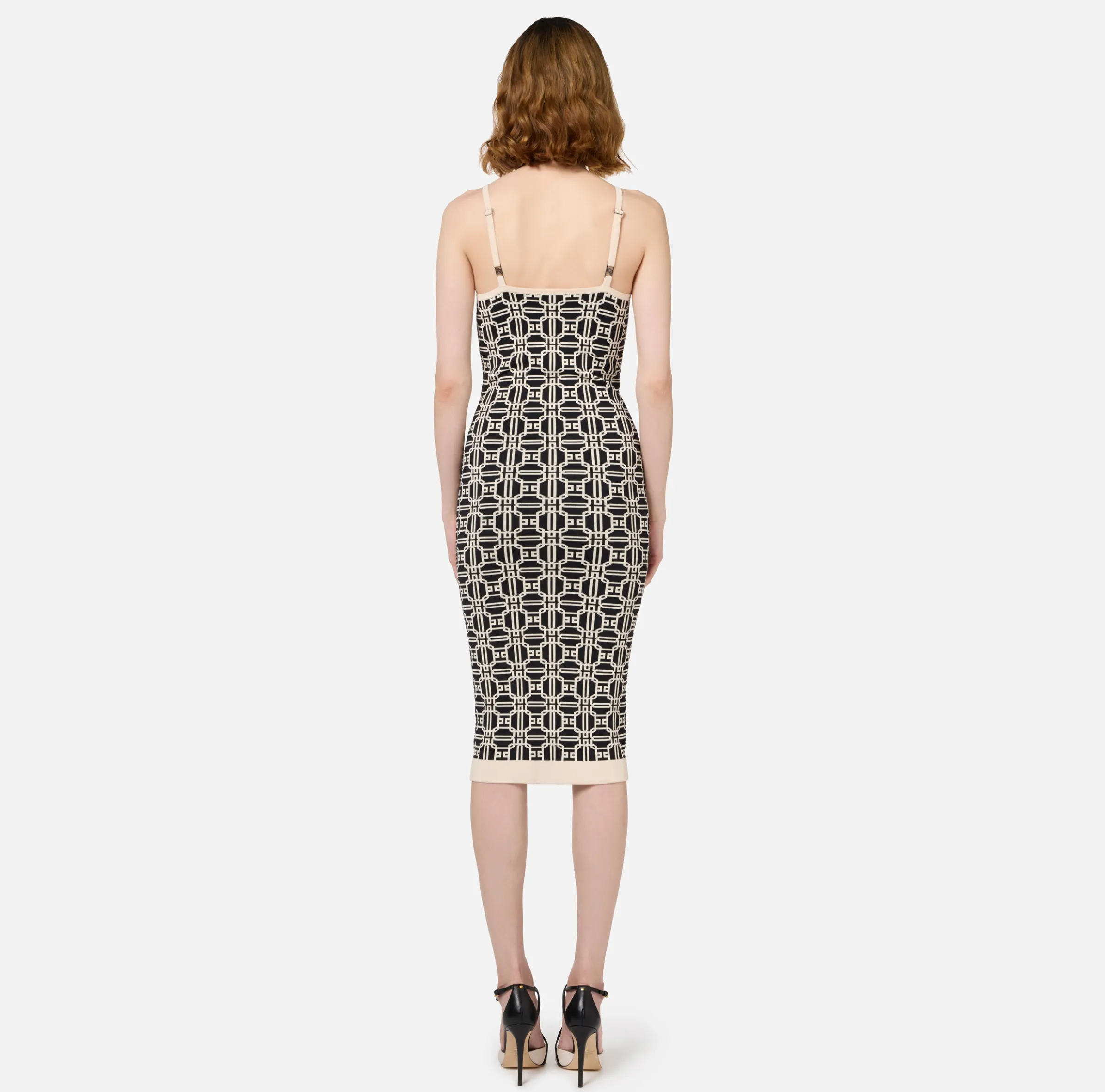 Abito midi logo jacquard