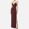 Abito red carpet in crêpe con scollo bustier