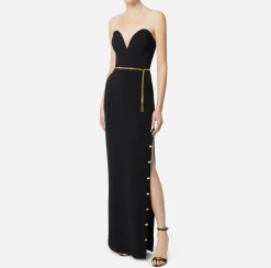 Abito red carpet in crêpe con scollo bustier