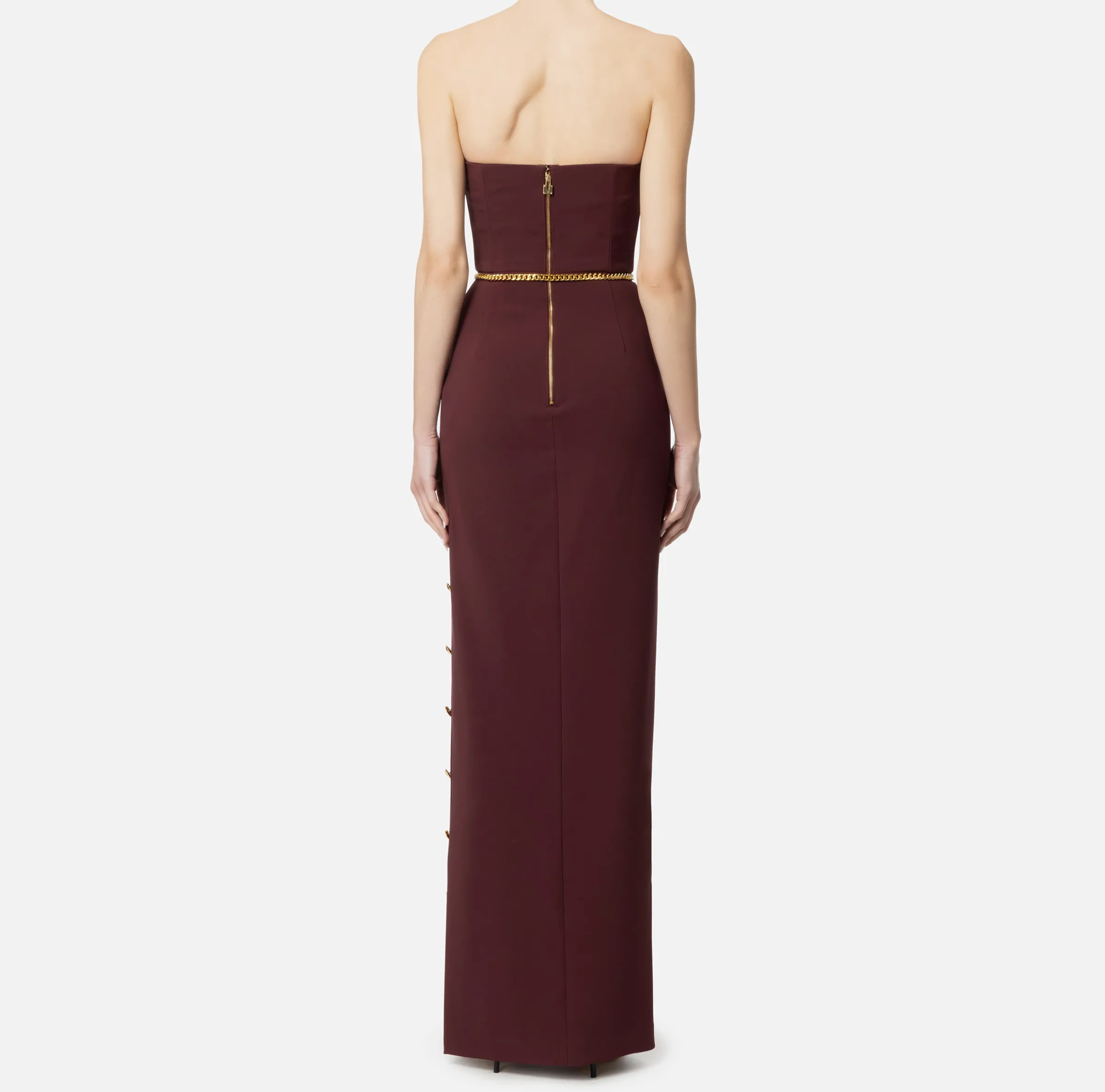 Abito red carpet in crêpe con scollo bustier