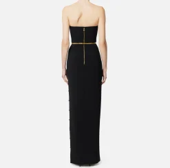Abito red carpet in crêpe con scollo bustier