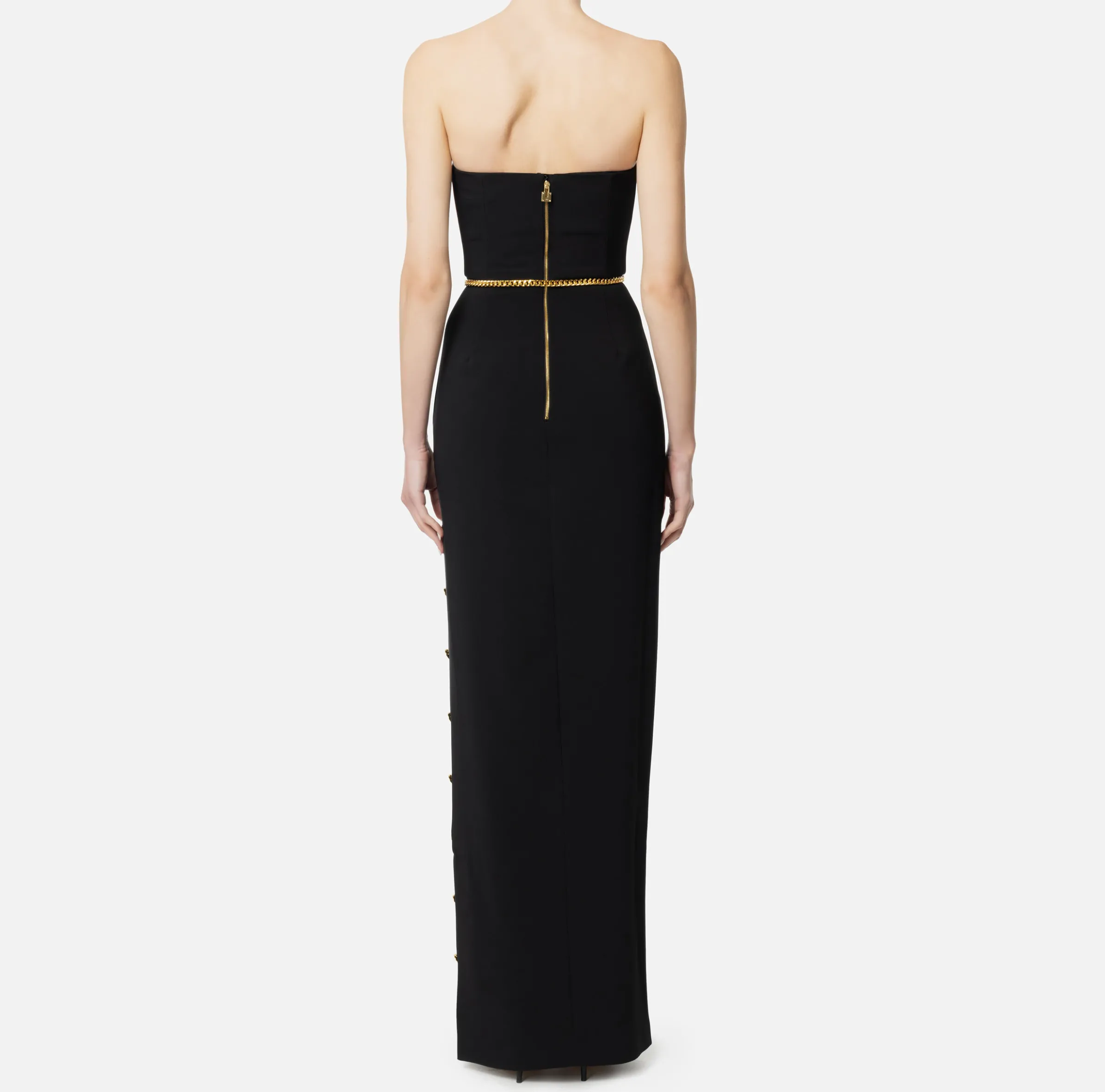 Abito red carpet in crêpe con scollo bustier
