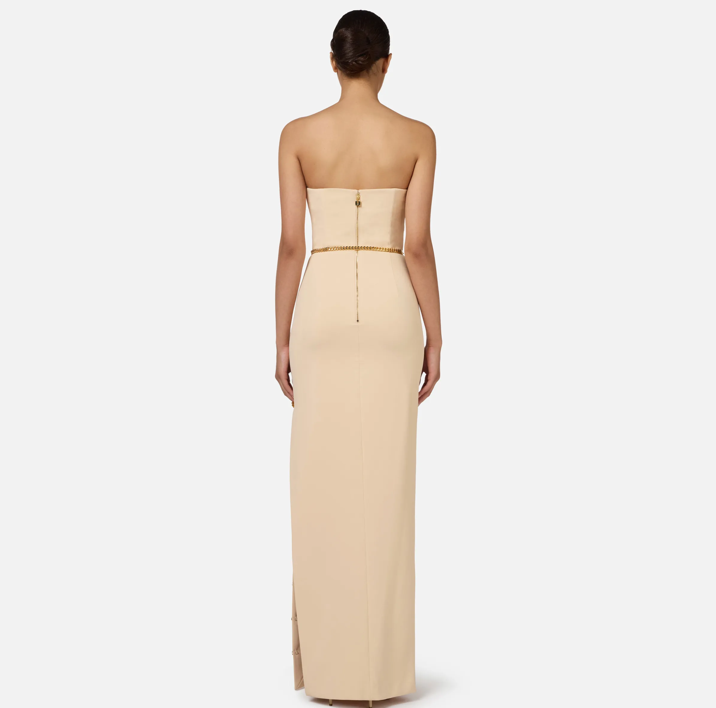 Abito red carpet in crêpe con scollo bustier