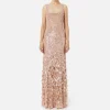 Abito red carpet in georgette ricamata con paillettes