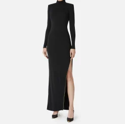 Abito red carpet in jersey con zip sul fianco
