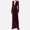 Abito red carpet in jersey lurex con nodo e accessorio logo