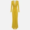 Abito red carpet in jersey lurex con nodo e accessorio logo