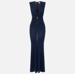 Abito red carpet in jersey lurex con reggiseno