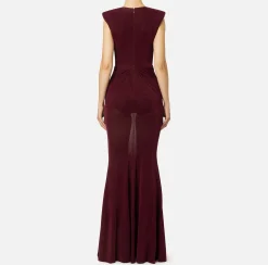 Abito red carpet in jersey lurex con reggiseno