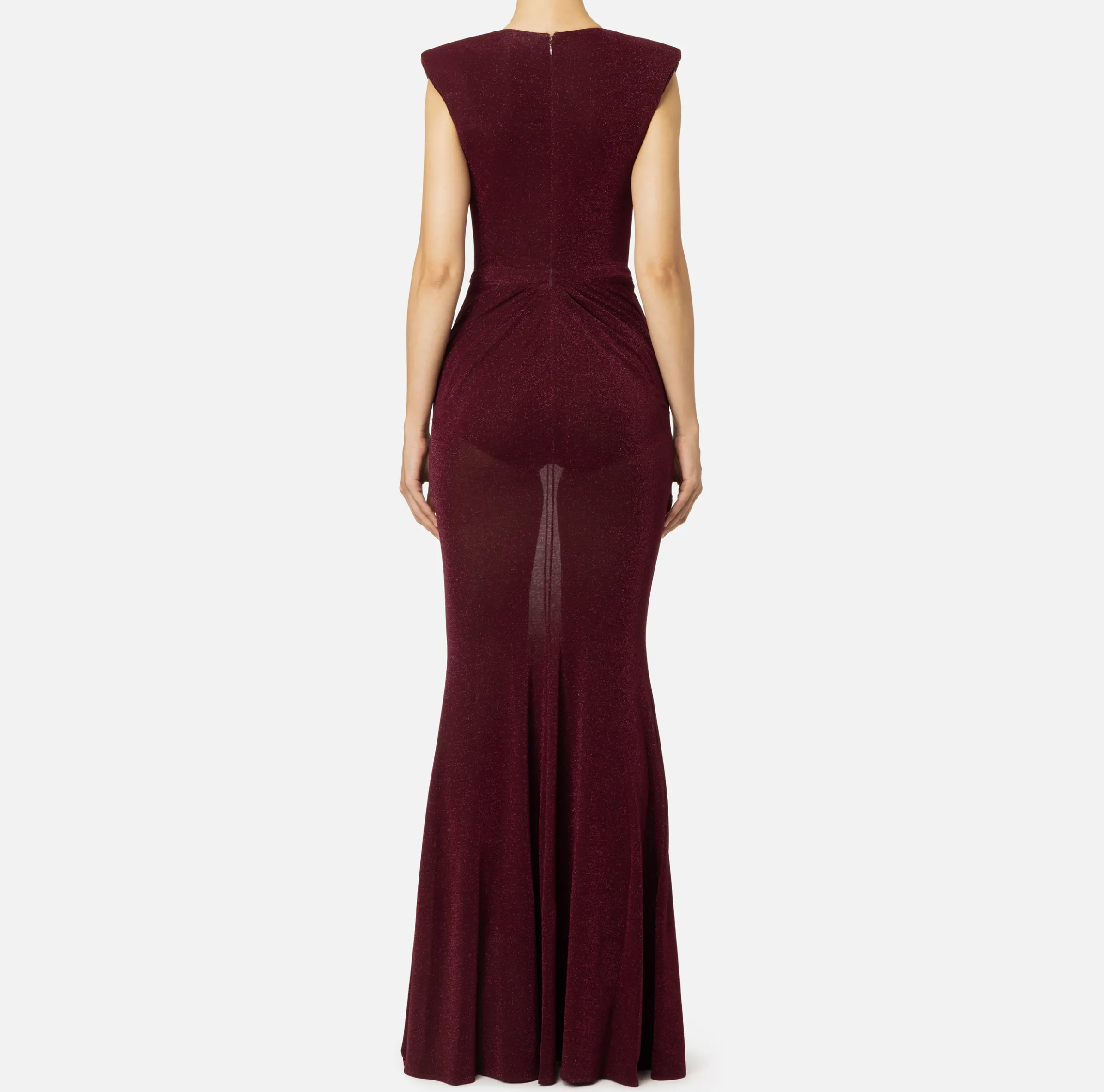 Abito red carpet in jersey lurex con reggiseno