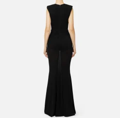 Abito red carpet in jersey lurex con reggiseno