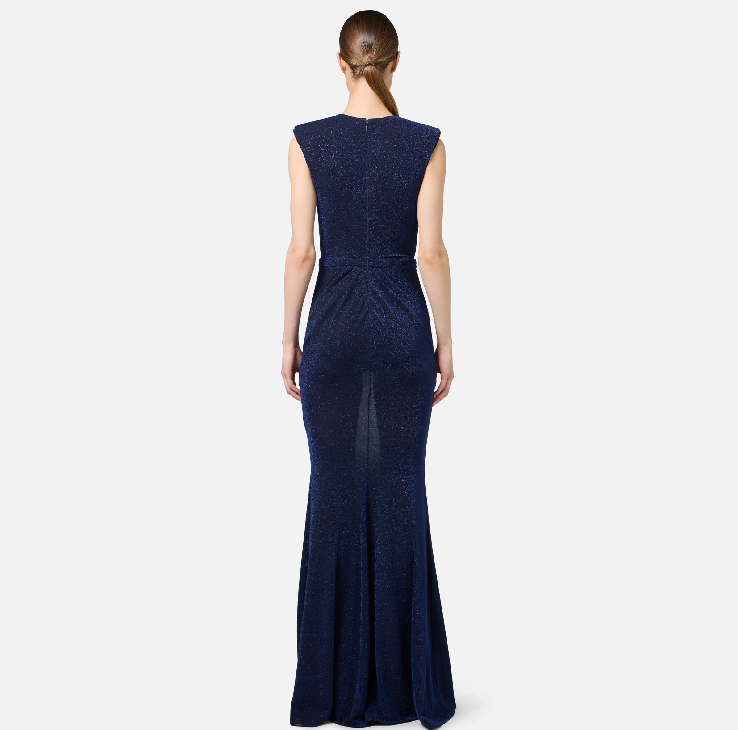 Abito red carpet in jersey lurex con reggiseno