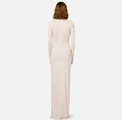 Abito red carpet in jersey con zip sul fianco
