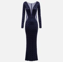 Abito red carpet in lycra flock e tulle