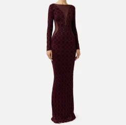 Abito red carpet in lycra flock e tulle