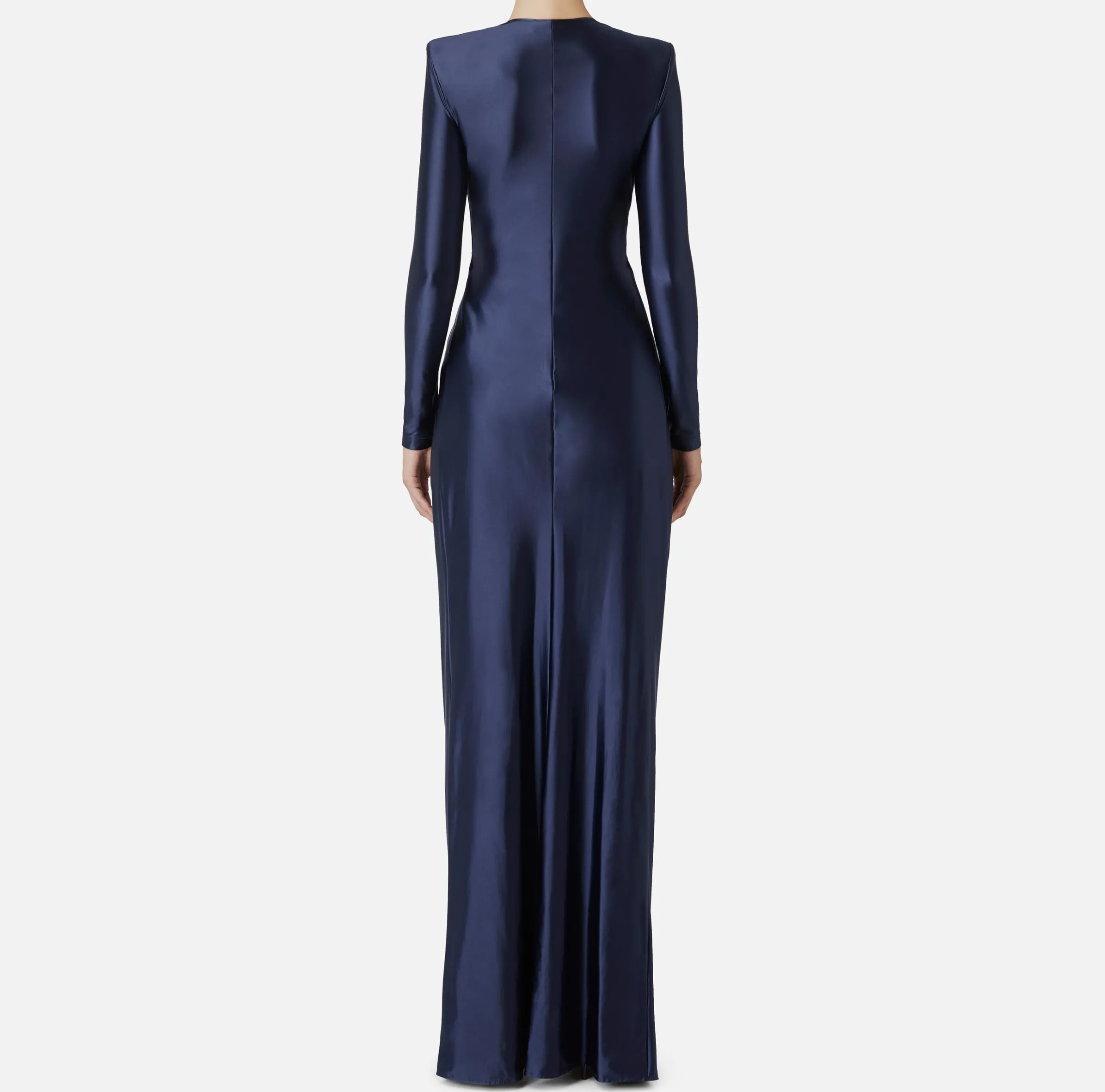 Abito red carpet in lycra con nodo e accessorio logo