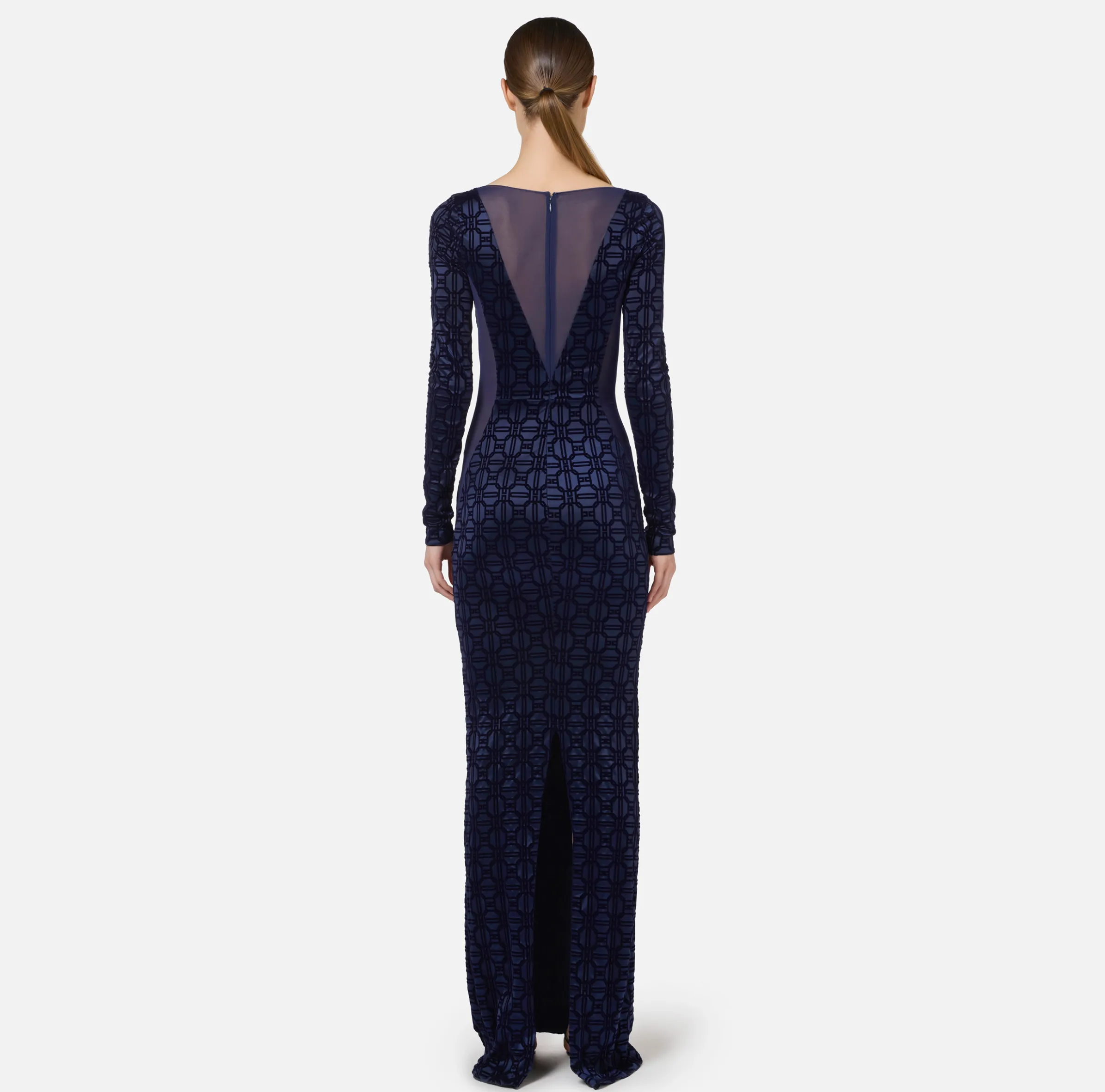 Abito red carpet in lycra flock e tulle