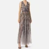 Abito red carpet in tulle con ricamo paillettes chevron