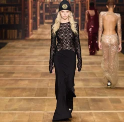 Abito red carpet in tulle flock ricamato